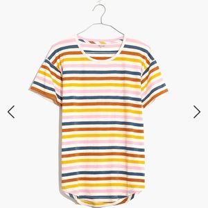 Whisper Cotton Crewneck Tee in Lennie Stripe
